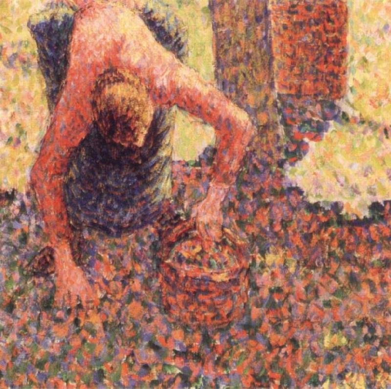 Camille Pissarro Apple picking at Eraguy-Epte oil painting image